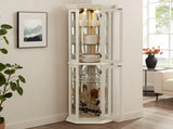 Lighted Corner Curio Cabinet - Glass Display Shelf with Tempered Glass Doors, Adjustable Shelving, W1758P300131