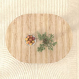 Dining Table for Farmhouse Kitchen 59x43 Inch Expandable Oval Table Top with Removable Leaf Trestle W1347P246823