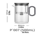 Heat-resistant glass teapot, magnetic switch, Gunmetal Black 500mL 85041937