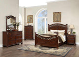 Bedroom Furniture Traditional Look Unique Wooden Nightstand Drawers Bed Side Table Cherry HSESF00F5486