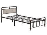 Single-Layer Bed Head and Soft Pull Button Bed End Standpipe Water Pipe Bed Twin Black Gold-Painted 29584293