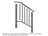 Matte Black Outdoor 2-Step Iron Handrail 88454431