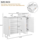 ON-TREND Elegant Shoe Cabinet with Arched Doors and Drawer, Cream Style Storage Sideboard with WF321210AAK