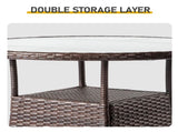 31.5" Patio Table for 4-Person, Outdoor Patio Wicker Round Table, All-Weather Rattan Bistro 50420156