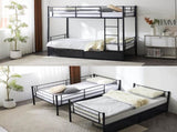 Twin Over Twin Convertible Bunk Bed with 2 Storage Drawers, Metal Bunk Bed Can 03534327