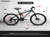 A2460 24 Inch Mountain Bike with Full Suspension, 21 Speed Shifter Lever with Gear Indicator, High W1856P501614