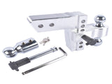 Adjustable 6" Drop/Rise Trailer Hitch Fits 2.5" Receiver Replaceable Tri Balls 98989252