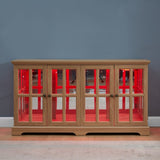 LED Curio Display Cabinet Antique Display Cabinet with Glass Doors Adjustable Shelves for W2275P231689