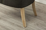 Charcoal Button Tufted Solid Wood Wingback Hostess Chairs with Nail Heads Set of 2 T2574P164606
