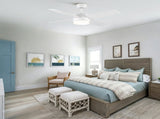 44" Ceiling Fan with Lights & Remote, Matte White Modern Fan, Reversible DC Motor, 6 Speeds, 3-Color W1367P447389