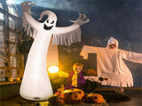 Spooky Halloween Inflatable Ghost - 12 ft Tall with LED Lights, Waterproof Fabric, Spikes/Ropes for 14097654