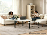 360 degree roratable White Sintered Stone Top Rotatable modern Coffee Table for Living Room, rock W2899P372758