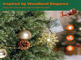 6FT Pre-Lit Artificial Christmas with Ornaments, 215 Warm White LED Lights, PVC Hinged Xmas 94474203