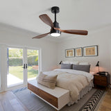 48 Inch Low Profile Ceiling Fan DC 3 Solid Wood Fan Blade Noiseless Reversible Motor Remote Control W934P147067