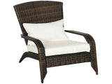 Outdoor All-Weather Wicker Fire Pit Chair Tall Curved Backrest, Thick Soft Cushions Included 49594439