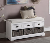 U_STYLE Homes Collection Wood Storage Bench with 3 Drawers and 3 Baskets WF323641AAK