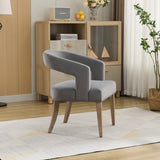 25.79" Wide Modern Barrel Open Back Accent Chair with Wooden Legs for Dining Room, Club, Kitchen and W3118P254209