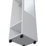 Benson Wardrobe in melamine with mirror and open storage B128P225197