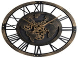 Brown Gear Wall Clock with World Map, 27" Large Non-Ticking Quartz Movement Decorative Home Clock 53413647