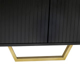 TREXM Modern sideboard with Four Doors, Metal handles & Legs and Adjustable Shelves Kitchen Cabinet WF295368AAB