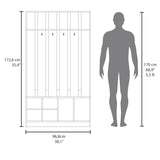 Van Hall Tree in Melamine, Open Storage y Coat Space, Smoke B128P237138