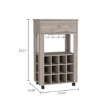 ZNTS Ambler 1-Drawer 12-Bottle Wine Cabinet Light Grey B06279975