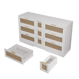 51.2 "Rattan Locker With Drawers, 9 Drawers, Metal Handles For Kitchen, Living Room, Bedroom W757P238063