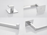 Strong Viscosity Adhesive 4 Pieces Bathroom Accessories Set Without Drilling Silver Brushed Towel 55967944