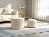 Cream White 2-Piece with Storage Stool, Removable Wood Lid, Hidden Space 69802650