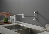 Wall mounted Filler Faucet, Modern Brass Filler Two-Attachment Wall Mount Folding Kitchen W2287P184402