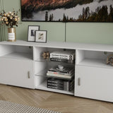 TV Stand for 32-60 inch TV, Modern Television Table Center Media Console with Drawer and Led Lights, W2301P143103