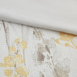 5 Piece Seersucker Comforter Set with Throw Pillows Yellow King/Cal King B035P148357