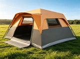 Orange Light-Blocking Outdoor Cabin Tent, Large 9x9ft Interior Windproof Rainfly Tent with Carry Bag 71873593