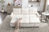 77 Inch Reversible Sectional Storage Sleeper Sofa Bed L-Shape 2 Seat Sectional Chaise With Storage W1203P146254
