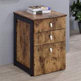 ZNTS Antique Nutmeg 3-drawer File Cabinet B062P153724