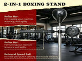 Black 64-81in Adjustable Free Standing Punching Bag Suction Cup Speed Reaction Bar Station for Home 59711389