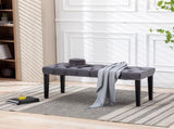 Heng Ming Upholstered Tufted Ottoman , Velvet Dining Bedroom Footrest Stool Accent W212P300163