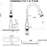 Single Handle High Arc Brushed Nickel Pull Out Kitchen Sink Faucet with 4 Spraying Modes,Single 26405132