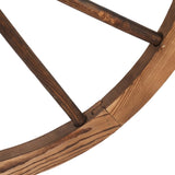 2pcs 30-Inch Old Western Style Garden Art Wall Decor Wooden Wagon Wheel Brown 29619922