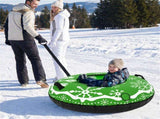 600D Waterproof Oxford Cloth Snow Sled, Reinforced Handles Removable Tow Strap for Adults Kids-Green 02887197