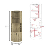 Syrah Corner Bar Cabinet, Eight Bottle Cubbies, Double Door, Two Open Shelves B070P211048