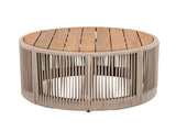 Outdoor Rattan rope & Acacia Wood Coffee Table - Patio Balcony Furniture for Garden, Yard, Balcony N770P298632B