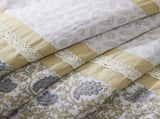9 Piece Cotton Percale Comforter Set Yellow Cal King B03597198