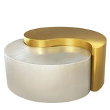 Modern & Contemporary Style Coffee Table Made with Iron Sheet Frame in Gold & Silver B009140741