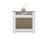 Risk Radiator Cover with Storage, Space,Saving Design, Natural Oak and White B128P343767
