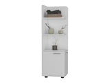 62H" Tall Corner Cabinet with 3-Tier Shelf and 2-Door, White B097133210