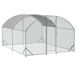 ZNTS Large Chicken Coop Metal Chicken Run with Waterproof and Anti-UV Cover, Dome Shaped Walk-in Fence W2505P194437