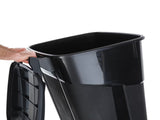 (2 pack)32 Gallon Wheeled Heavy Duty Plastic Garbage Can, Attached Lid, Black 52575432
