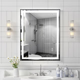 28x36" Black Tempered MirrorDual LED Light StripsFront and Back Lighting T3177P320575