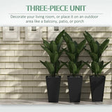 3 PCS Indoor Planters with Drainage Hole Black 92558230